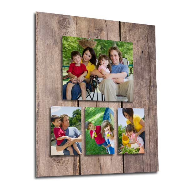 Photos printed on reclaimed barnwood for dads man cave