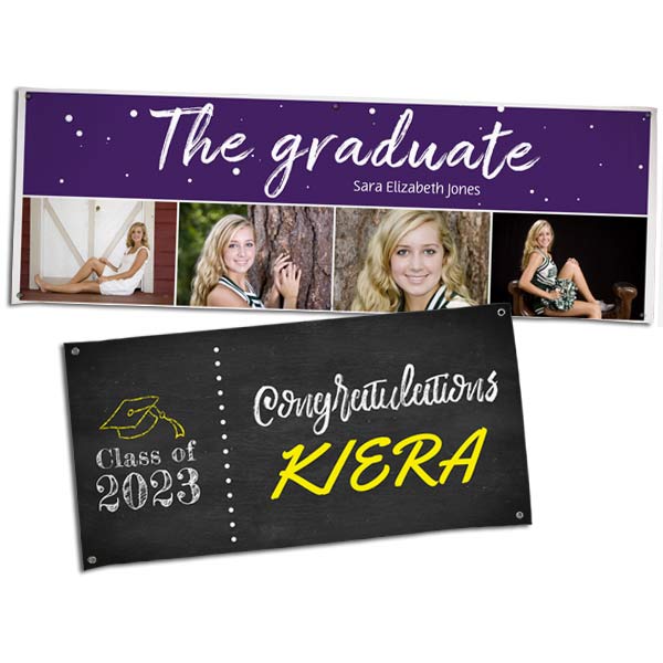 Personalized banners announcing your students graduation