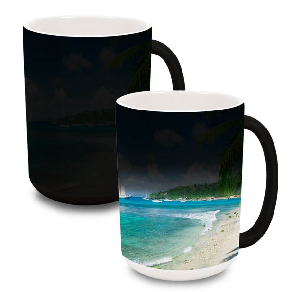 Personalize your own large color changing black magic mug