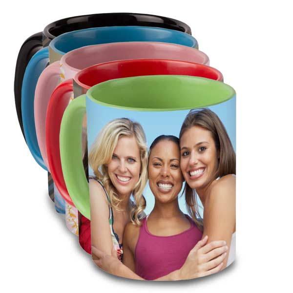 Colored photo mugs you can personalize