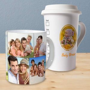 Create your own photo mug with pictures and text for the perfect gift