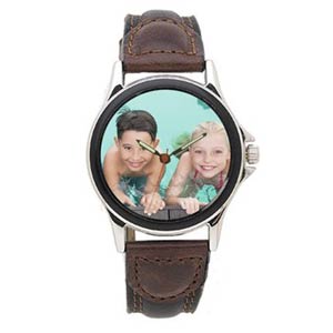 Custom Photo Silver Frame Watch with 2-tone Bezel