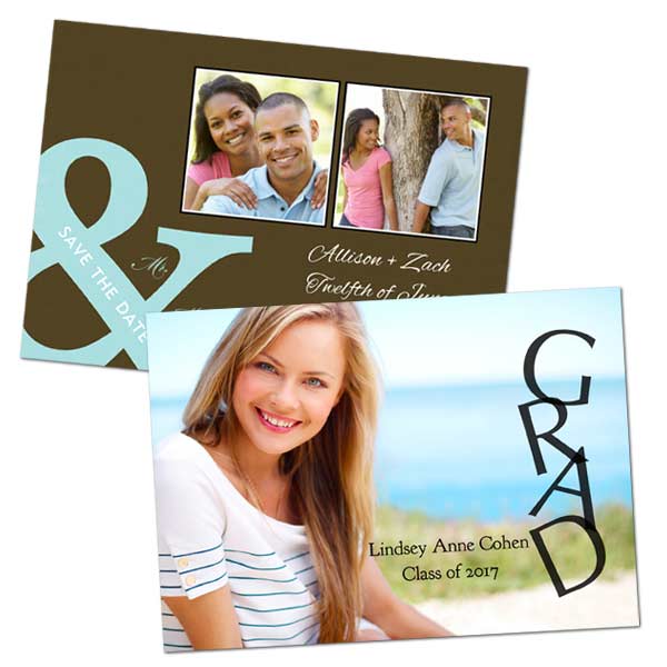 Any occasion 5x7 personalized greeting cards with a glossy finish