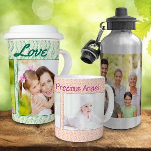 Print Shop Lab offers many choices for you to create your own photo collage mug, stein or water bottle