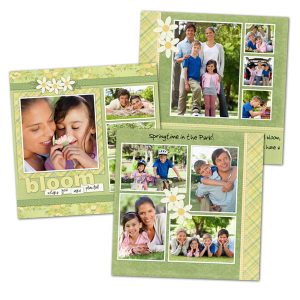 Create beautiful scrapbook prints using our templates, 5x5 prints fit any 5x5 scrapbook