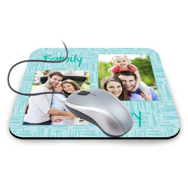 Create your own personalized mouse pad with photos, text and optional designer backgrounds