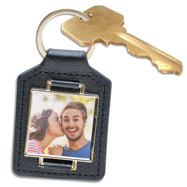 Create a beautiful gift that can be used for years with a photo personalized leather keychain
