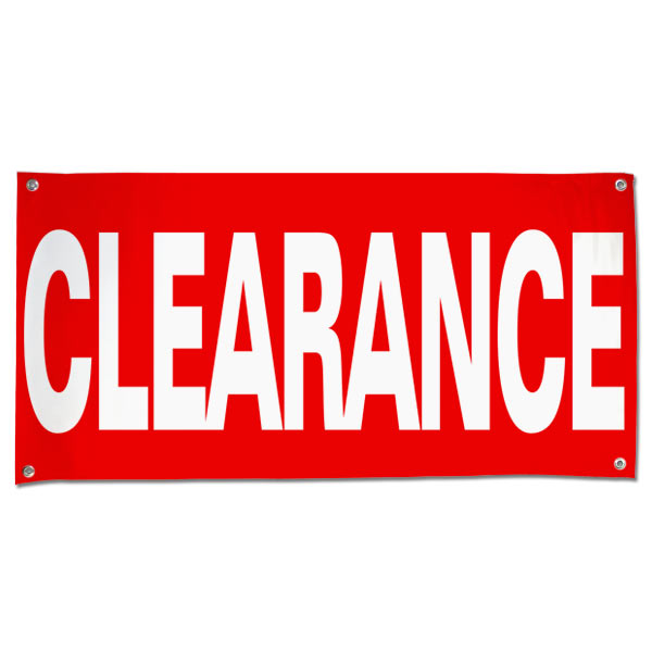 Order a custom pre-printed clearance banner size 4x2