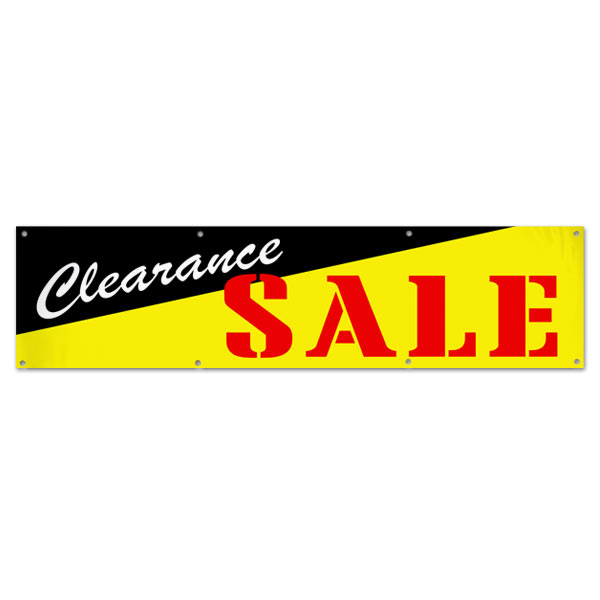 Pre-printed Clearance Sale Banner for your small business size 8x2