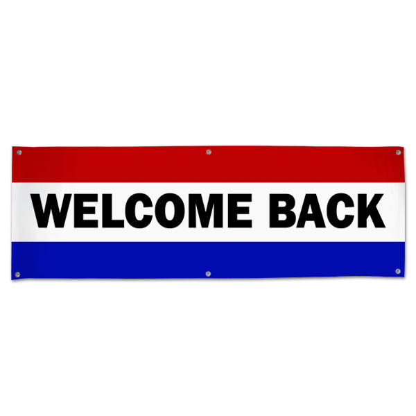 Welcome some one back with a classic style patriotic banner, perfect for welcoming home troops size 6x2