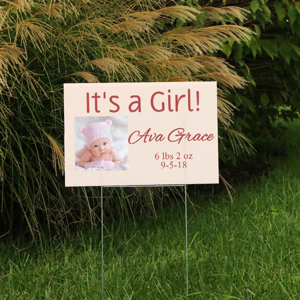 Announce a new baby or a party celebration with a custom yard sign