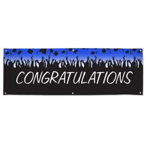 Brighten up your graduation party with a vinyl Congratulations Banner
