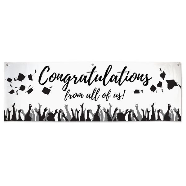 Add signatures to your congratulations banner designed for graduation