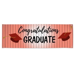 Throw your graduation party in style with a Red themed graduation banner