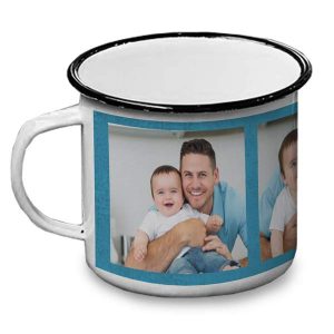 A great gift for any adventurer, create a personalized enamel camp mug with photos and text
