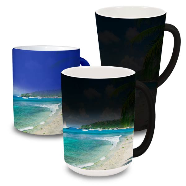 Wow your friends and family with a color changing mug that magically reveals your photos when hot