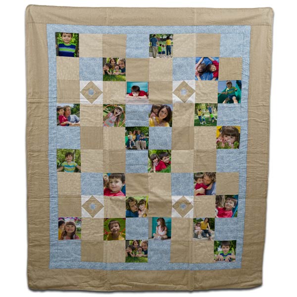 No sewing machine needed to create your own quilt, just drag and drop your photos