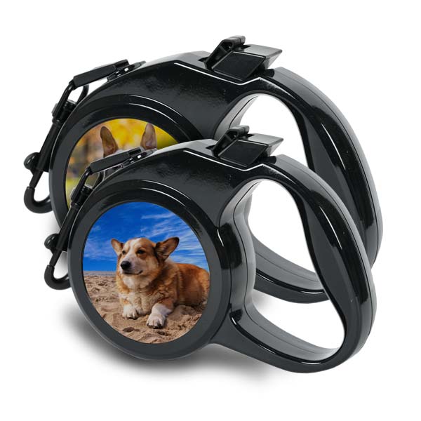 Add your pets photo to a custom retractable pet leash and add their name