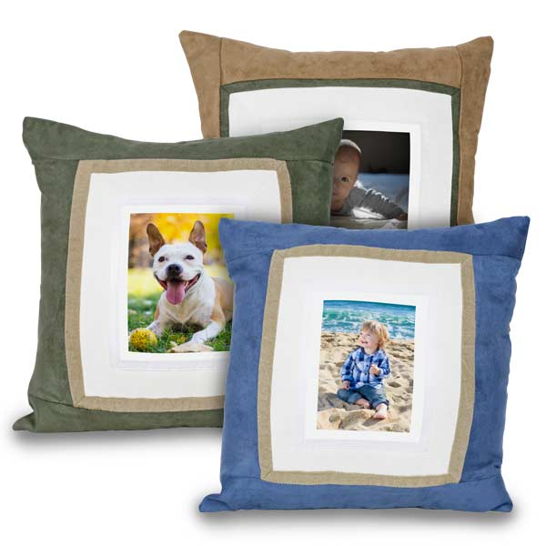 Add your favorite photo and create a beautiful suede pillow for your home featuring your picture