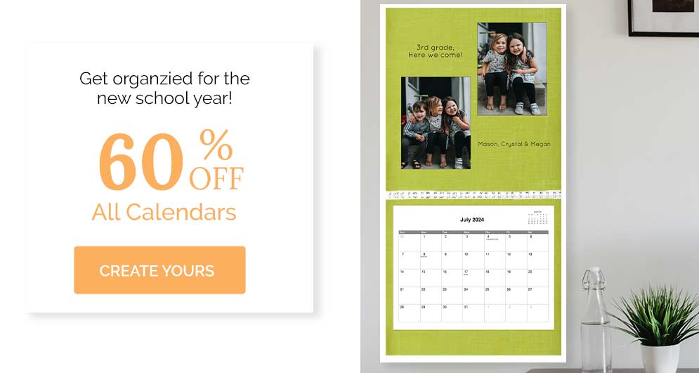 Get ready for the next school year with a calendar to plan your dates. Add photos and create your own custom calendar.