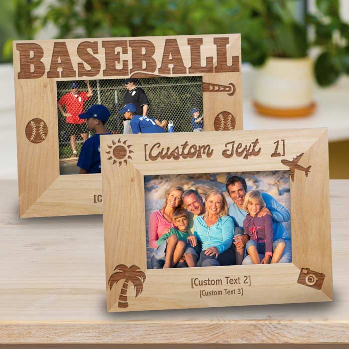 Create a custom frame engraved with your own text, perfect for highlighting your photos